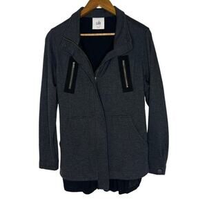 Cabi Love Carol 3184 Grey Mesh Back Layered Utility Belted Jacket Size Medium